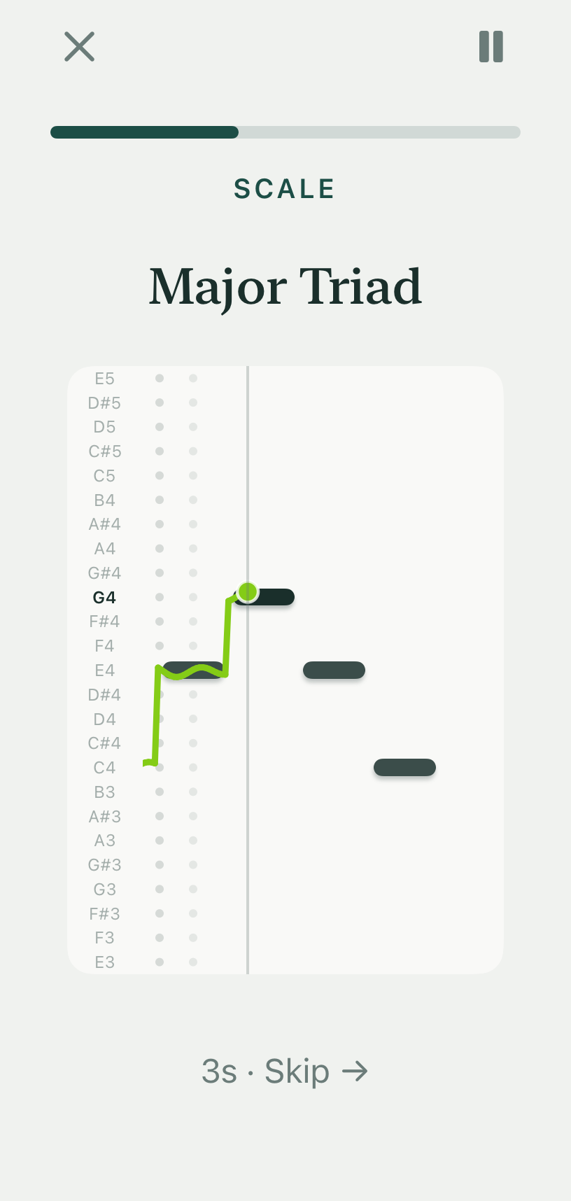 Lyrric live pitch feedback screen